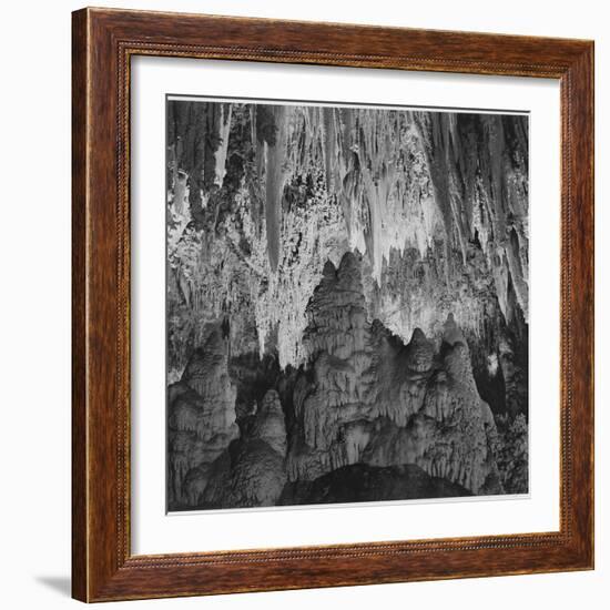 Formations Along Wall Of Big Room, Crystal Spring Home Carlsbad Caverns NP New Mexico. 1933-1942-Ansel Adams-Framed Art Print