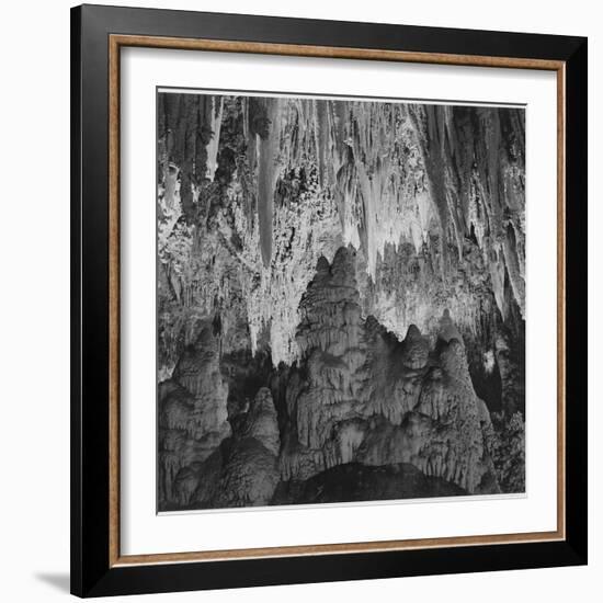 Formations Along Wall Of Big Room, Crystal Spring Home Carlsbad Caverns NP New Mexico. 1933-1942-Ansel Adams-Framed Art Print