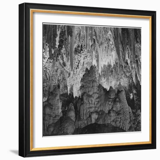 Formations Along Wall Of Big Room, Crystal Spring Home Carlsbad Caverns NP New Mexico. 1933-1942-Ansel Adams-Framed Art Print