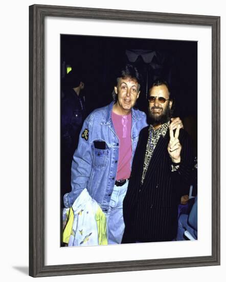 Former Beatles Paul Mccartney and Ringo Starr-null-Framed Premium Photographic Print