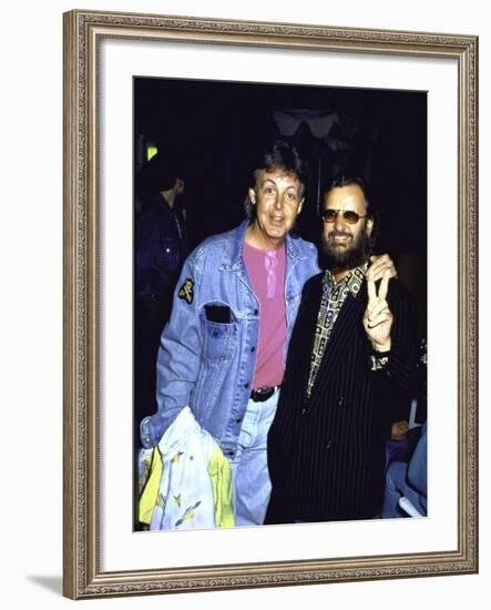 Former Beatles Paul Mccartney and Ringo Starr-null-Framed Premium Photographic Print