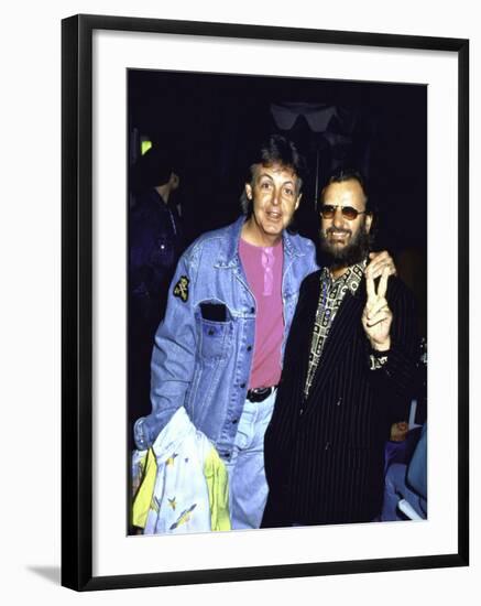 Former Beatles Paul Mccartney and Ringo Starr-null-Framed Premium Photographic Print