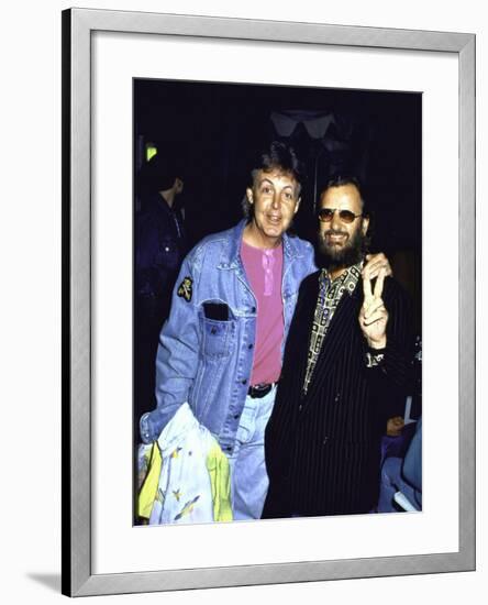 Former Beatles Paul Mccartney and Ringo Starr-null-Framed Premium Photographic Print