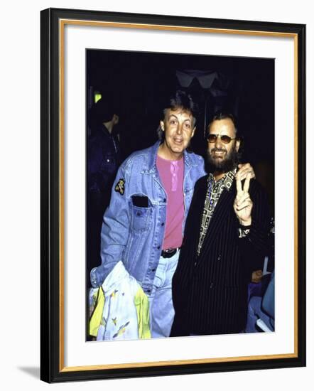 Former Beatles Paul Mccartney and Ringo Starr-null-Framed Premium Photographic Print