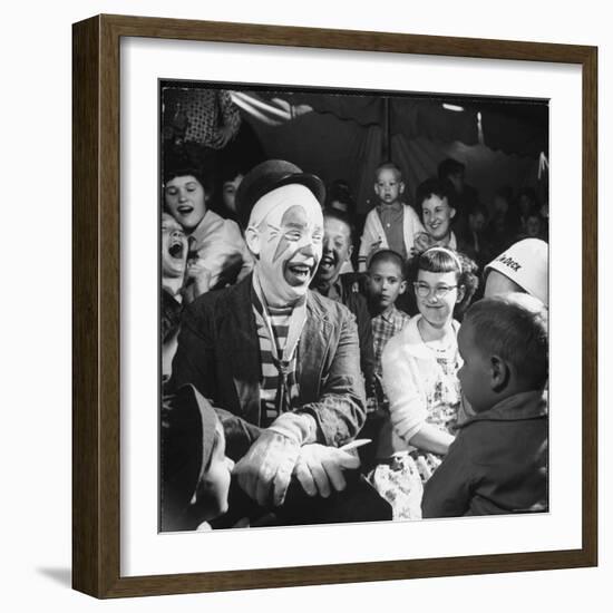 Former College Professor Charles Boas Performing as a Circus Clown-Francis Miller-Framed Photographic Print