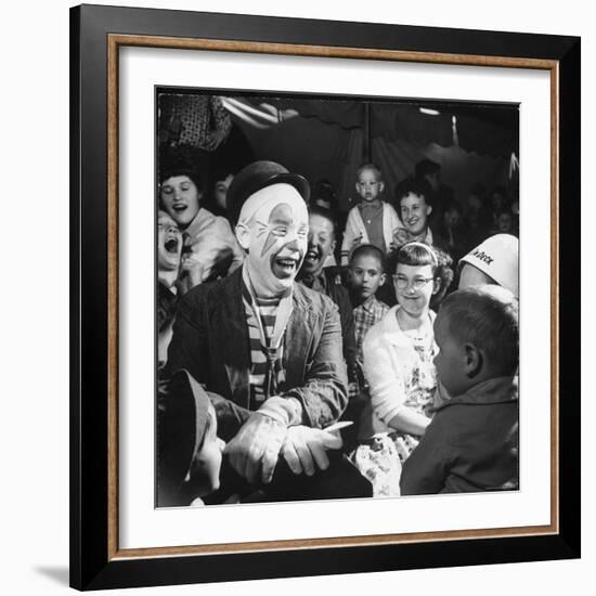 Former College Professor Charles Boas Performing as a Circus Clown-Francis Miller-Framed Photographic Print