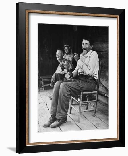 Former Confederate Soldier John Salling in Chair on Front Porch with friends in Scott County-Allan Grant-Framed Photographic Print
