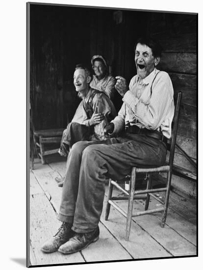 Former Confederate Soldier John Salling in Chair on Front Porch with friends in Scott County-Allan Grant-Mounted Photographic Print