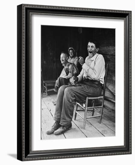 Former Confederate Soldier John Salling in Chair on Front Porch with friends in Scott County-Allan Grant-Framed Photographic Print