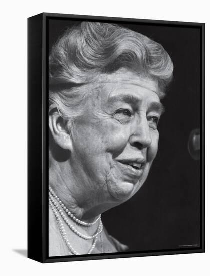 Former First Lady Eleanor Roosevelt Speak at Democratic Fundraising Dinner Honoring 75th Birthday-Joe Scherschel-Framed Premier Image Canvas