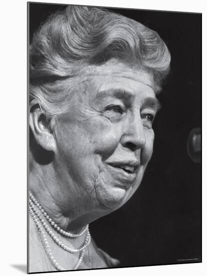 Former First Lady Eleanor Roosevelt Speak at Democratic Fundraising Dinner Honoring 75th Birthday-Joe Scherschel-Mounted Premium Photographic Print