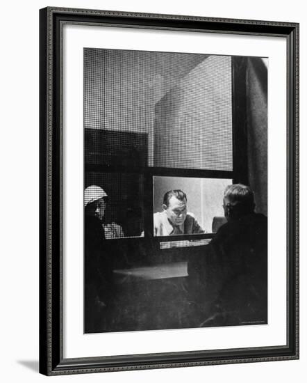 Former German Reichsmarshal Hermann Wilhelm Goering Conferring with Lawyer During Nuremberg Trials-Ralph Morse-Framed Premium Photographic Print