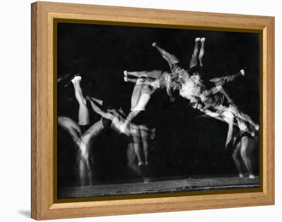 Former National A.A.U. and Olympic Tumbling Champion Merrill Rowland "Flip" Wolfe-Gjon Mili-Framed Premier Image Canvas