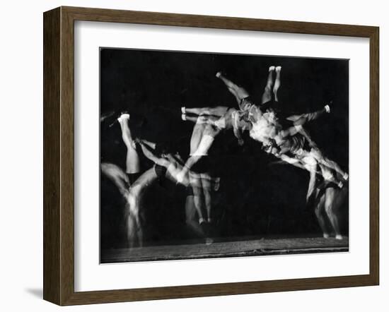 Former National A.A.U. and Olympic Tumbling Champion Merrill Rowland "Flip" Wolfe-Gjon Mili-Framed Premium Photographic Print