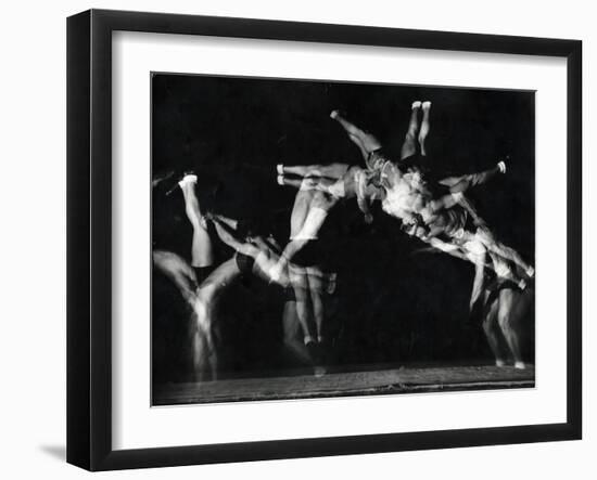 Former National A.A.U. and Olympic Tumbling Champion Merrill Rowland "Flip" Wolfe-Gjon Mili-Framed Premium Photographic Print