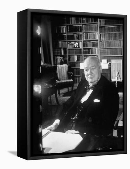 Former P.M., Winston Churchill-Carl Mydans-Framed Premier Image Canvas