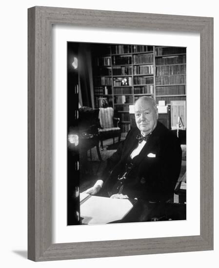 Former P.M., Winston Churchill-Carl Mydans-Framed Photographic Print