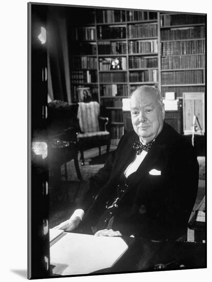 Former P.M., Winston Churchill-Carl Mydans-Mounted Photographic Print
