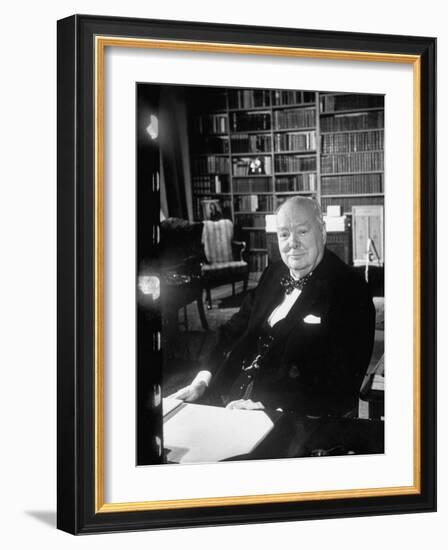 Former P.M., Winston Churchill-Carl Mydans-Framed Photographic Print