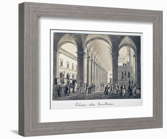 Former Palace of Chancellery in Rome, Italy, 18th Century-null-Framed Giclee Print