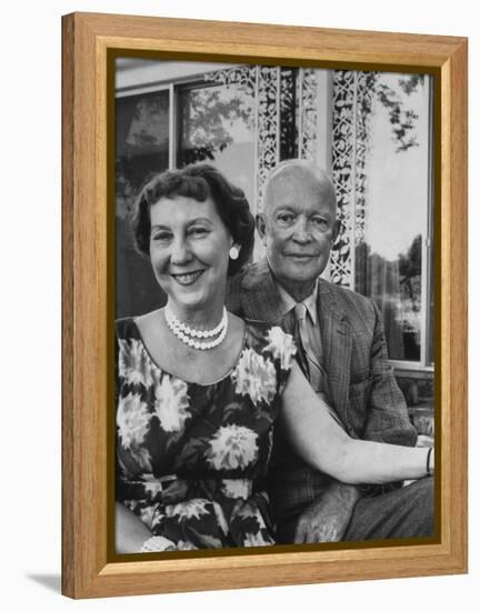 Former President Dwight D. Eisenhower and Wife Mamie at their Farm-Ed Clark-Framed Premier Image Canvas