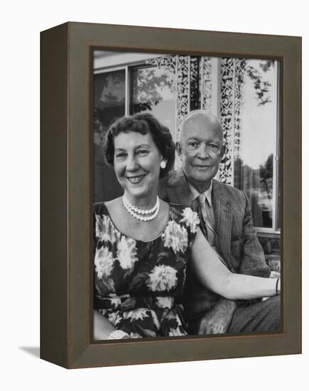 Former President Dwight D. Eisenhower and Wife Mamie at their Farm-Ed Clark-Framed Premier Image Canvas
