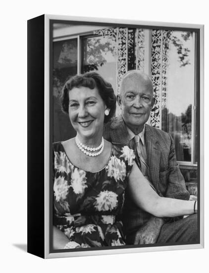 Former President Dwight D. Eisenhower and Wife Mamie at their Farm-Ed Clark-Framed Premier Image Canvas