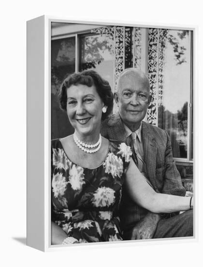 Former President Dwight D. Eisenhower and Wife Mamie at their Farm-Ed Clark-Framed Premier Image Canvas