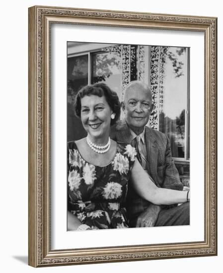 Former President Dwight D. Eisenhower and Wife Mamie at their Farm-Ed Clark-Framed Photographic Print