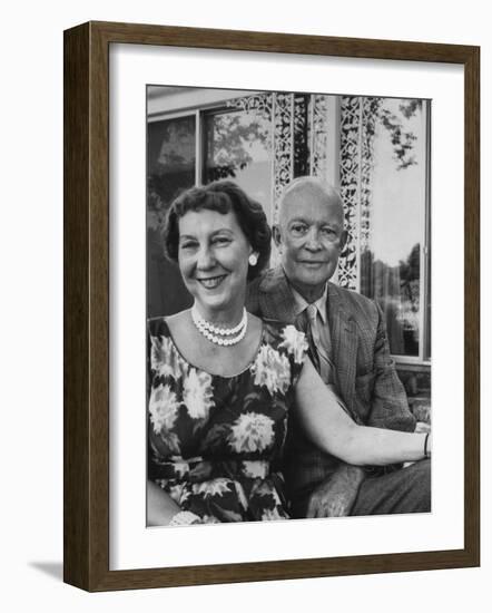 Former President Dwight D. Eisenhower and Wife Mamie at their Farm-Ed Clark-Framed Photographic Print