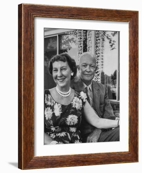 Former President Dwight D. Eisenhower and Wife Mamie at their Farm-Ed Clark-Framed Photographic Print