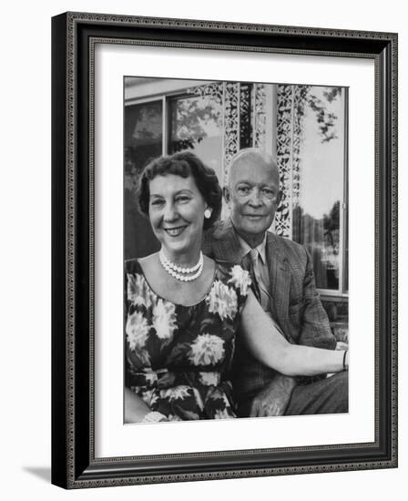 Former President Dwight D. Eisenhower and Wife Mamie at their Farm-Ed Clark-Framed Photographic Print