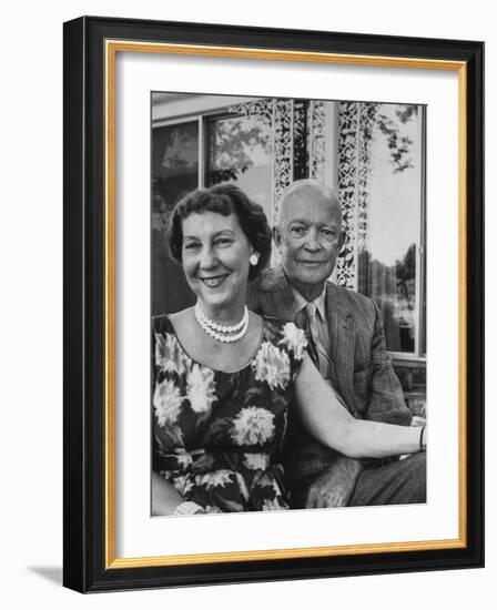 Former President Dwight D. Eisenhower and Wife Mamie at their Farm-Ed Clark-Framed Photographic Print