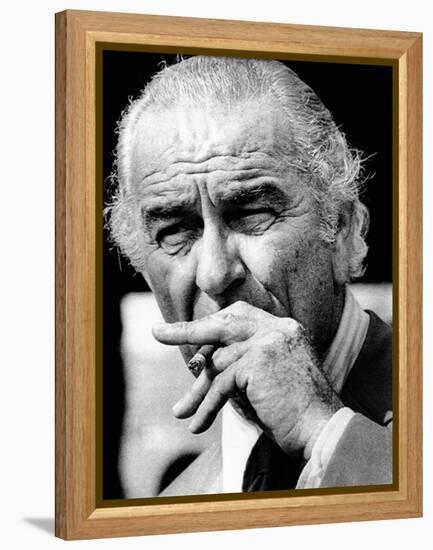 Former President Lyndon Johnson Resumed Smoking after He Left the Presidency-null-Framed Stretched Canvas