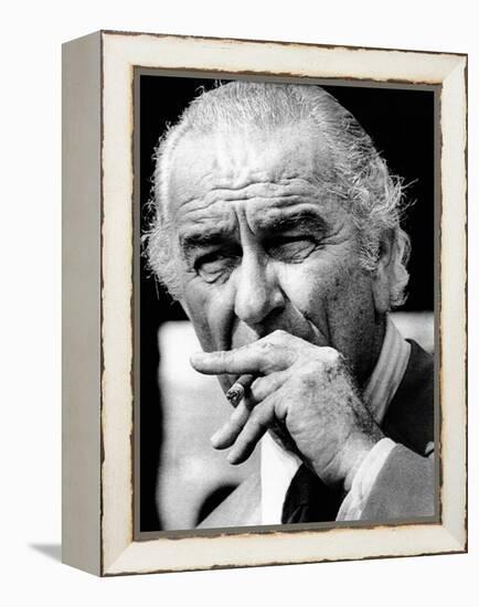 Former President Lyndon Johnson Resumed Smoking after He Left the Presidency-null-Framed Stretched Canvas