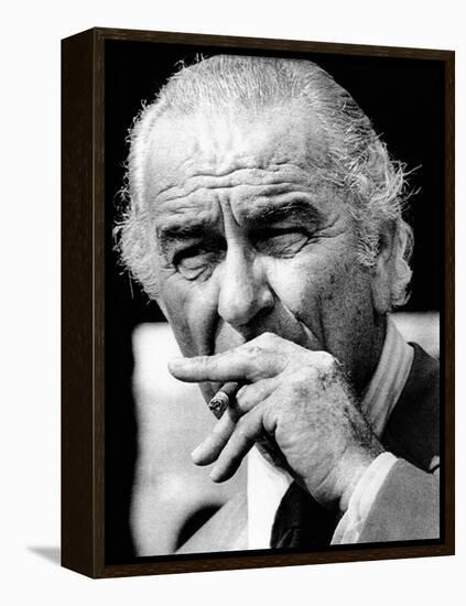 Former President Lyndon Johnson Resumed Smoking after He Left the Presidency-null-Framed Stretched Canvas