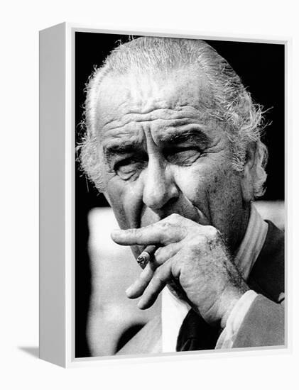 Former President Lyndon Johnson Resumed Smoking after He Left the Presidency-null-Framed Stretched Canvas