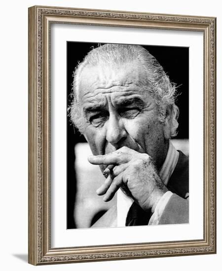 Former President Lyndon Johnson Resumed Smoking after He Left the Presidency-null-Framed Photo