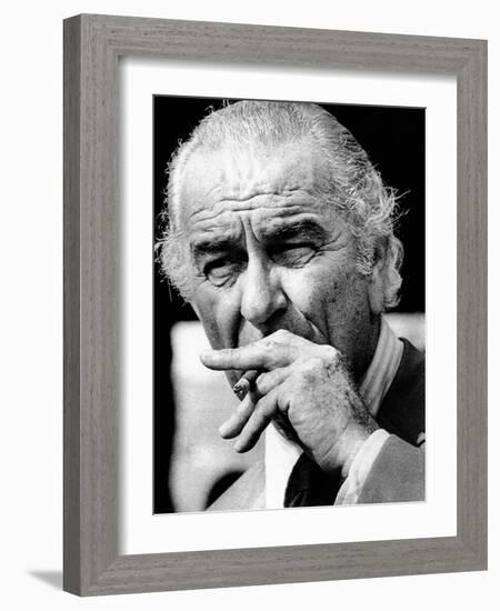 Former President Lyndon Johnson Resumed Smoking after He Left the Presidency-null-Framed Photo