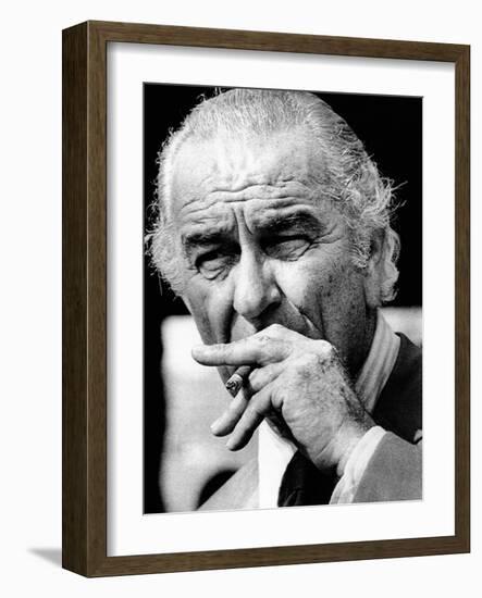 Former President Lyndon Johnson Resumed Smoking after He Left the Presidency-null-Framed Photo