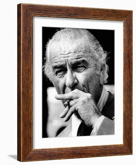 Former President Lyndon Johnson Resumed Smoking after He Left the Presidency-null-Framed Photo