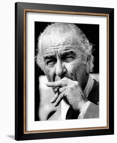 Former President Lyndon Johnson Resumed Smoking after He Left the Presidency-null-Framed Photo