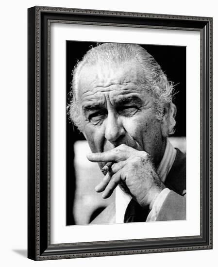 Former President Lyndon Johnson Resumed Smoking after He Left the Presidency-null-Framed Photo