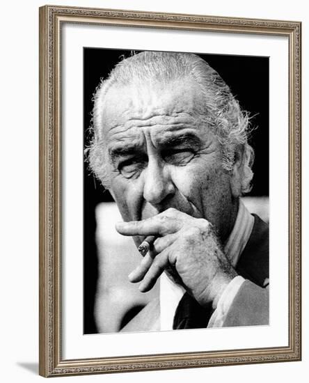 Former President Lyndon Johnson Resumed Smoking after He Left the Presidency-null-Framed Photo