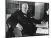 Former Prime Minister Prime Winston Churchill, at His Desk in Werterham, Kent-null-Mounted Photo