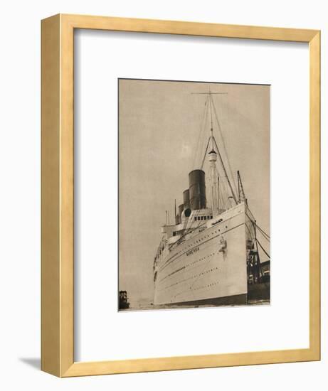 'Former Queen of the Ocean, R,M.S. Mauretania of the Cunard White Star Line', 1936-Unknown-Framed Photographic Print