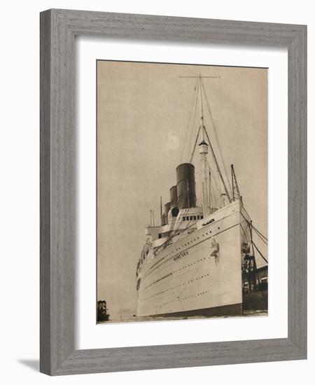 'Former Queen of the Ocean, R,M.S. Mauretania of the Cunard White Star Line', 1936-Unknown-Framed Photographic Print