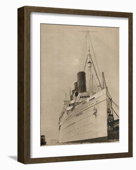 'Former Queen of the Ocean, R,M.S. Mauretania of the Cunard White Star Line', 1936-Unknown-Framed Photographic Print