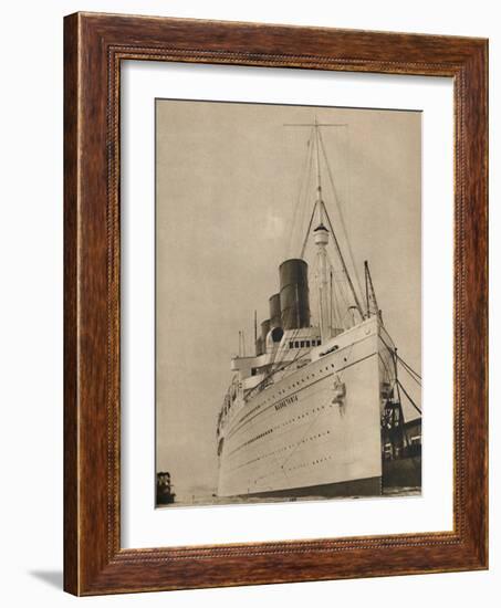 'Former Queen of the Ocean, R,M.S. Mauretania of the Cunard White Star Line', 1936-Unknown-Framed Photographic Print