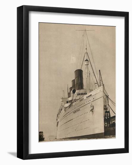 'Former Queen of the Ocean, R,M.S. Mauretania of the Cunard White Star Line', 1936-Unknown-Framed Photographic Print